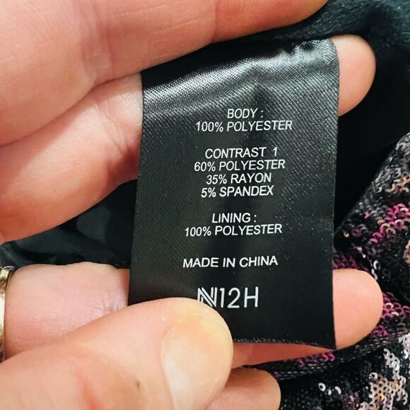 N12H First Row Sequin Midi Purple Leopard Print Skirt size medium - Picture 12 of 12